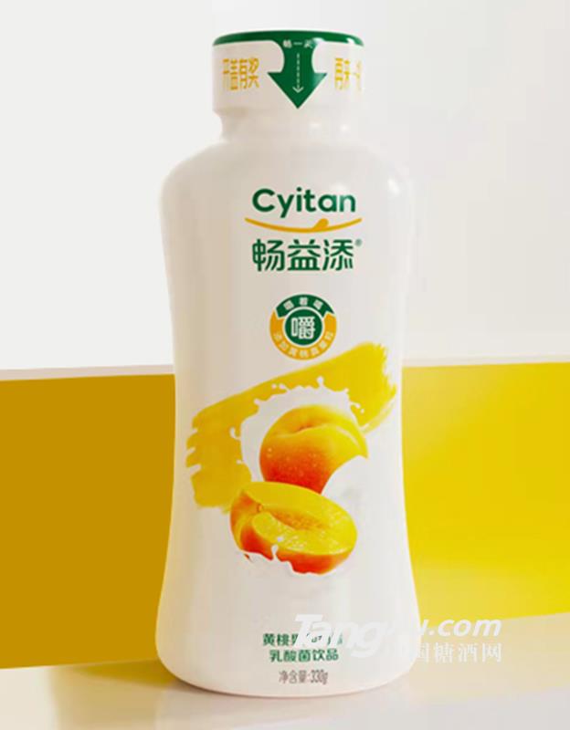 暢益添黃桃果粒奶昔飲品330g