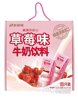 賓格瑞 草莓味牛奶-200ml